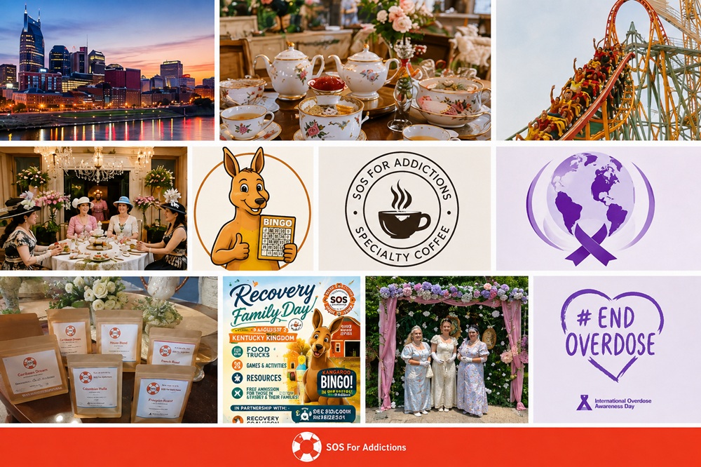 A collection of images from the August edition of the SOS newsletter